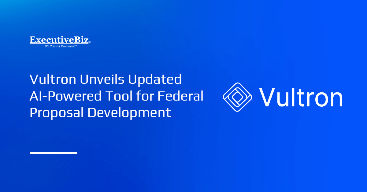 Vultron logo. Vultron launched its upgraded AI-based tool for federal proposal development.