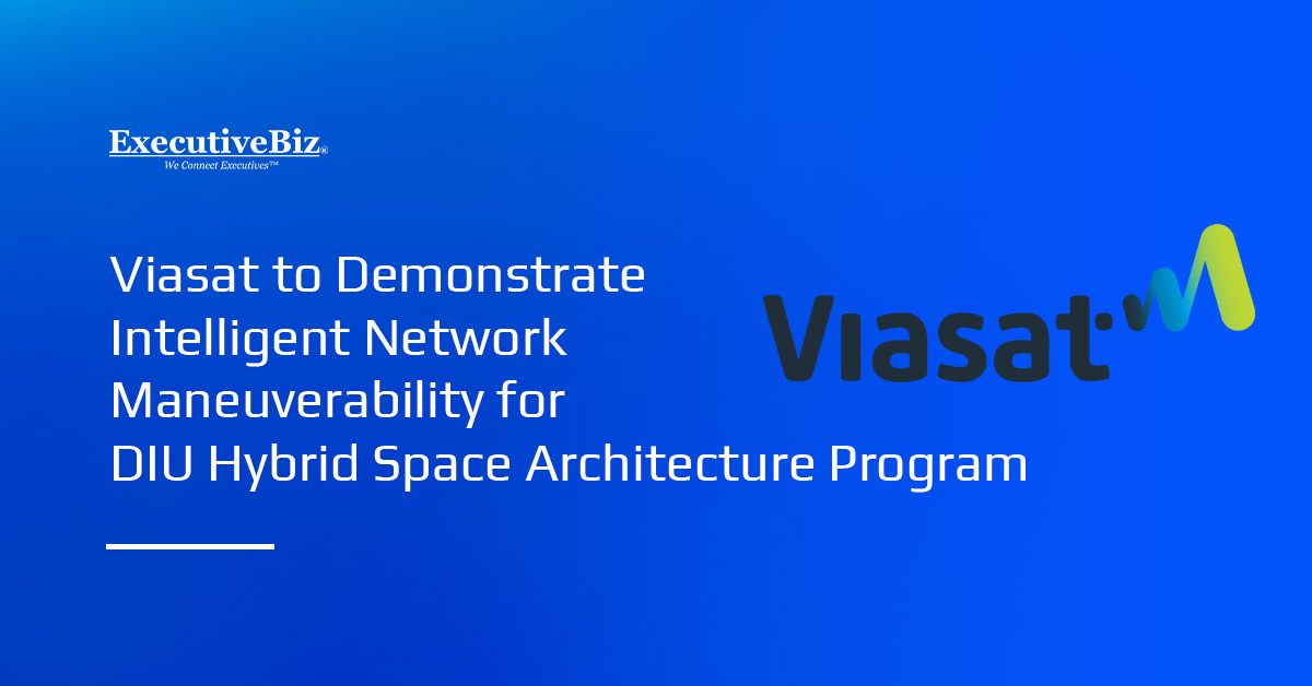 Viasat logo. DIU selects Viasat to demonstrate hybrid space capabilities.