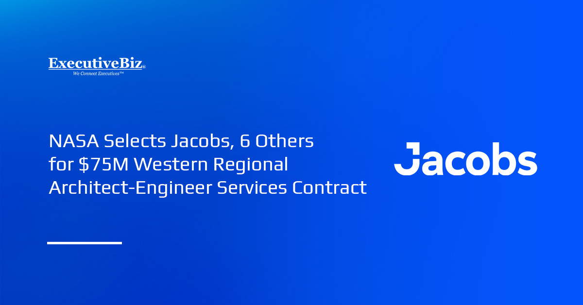 Jacobs logo. Jacobs has been awarded a spot by NASA on a $75 million architect-engineer services contract.