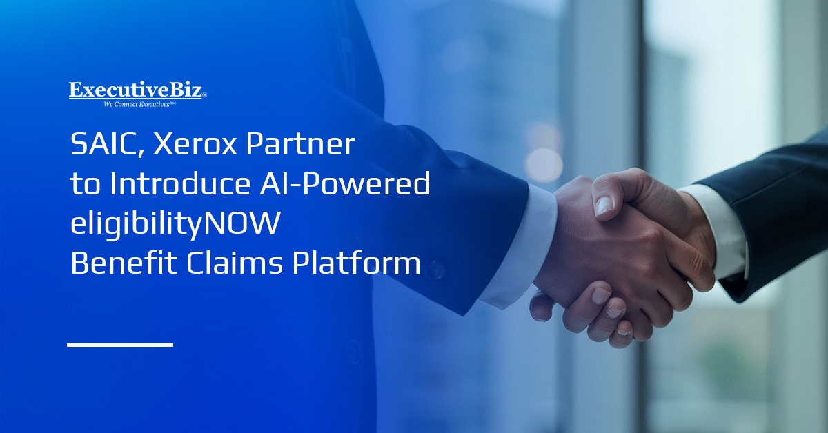 A handshake representing partnership. SAIC and Xerox partnered to eligibilityNOW.