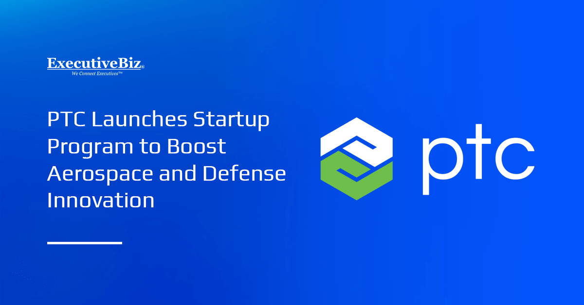 PTC logo. PTC unveiled the Aerospace & Defense Startup Program.