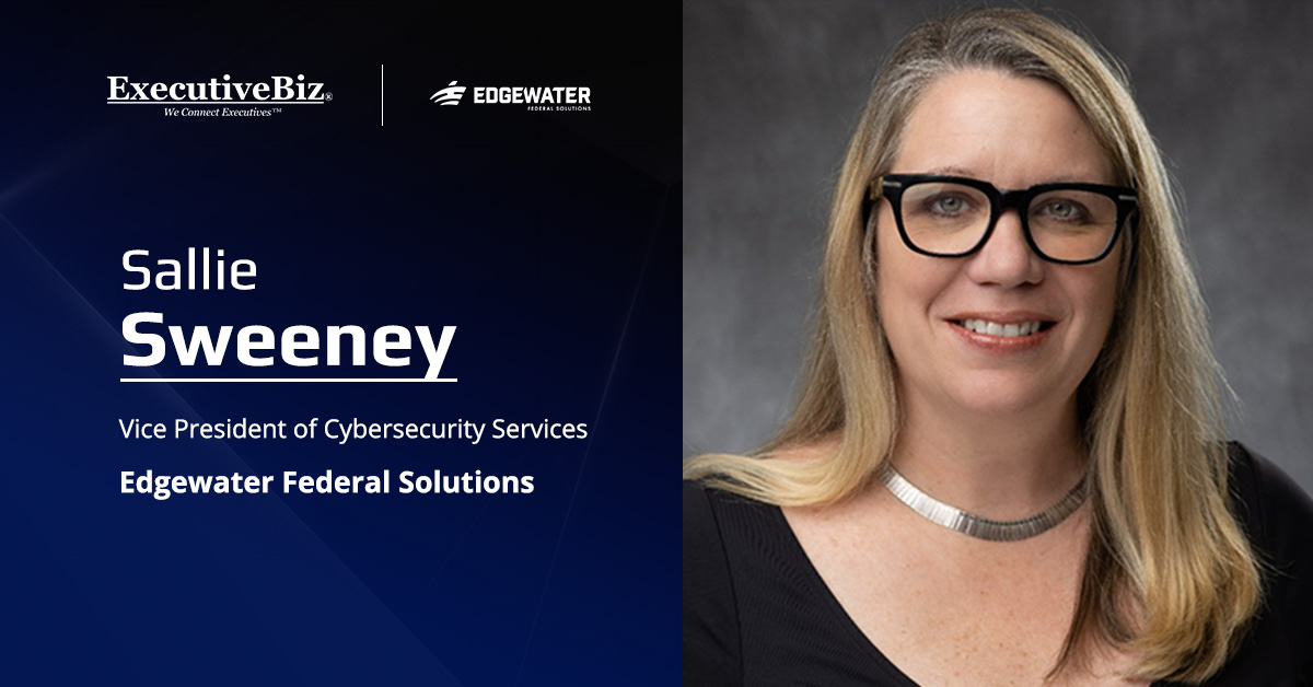 Edgewater VP Sallie Sweeney. Sallie Sweeney was named VP of cybersecurity services at Edgewater Federal Solutions.