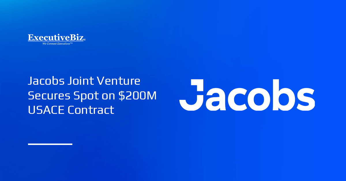 Jacobs logo. A joint venture involving Jacobs has received a spot on a $200 million USACE contract for A-E services.