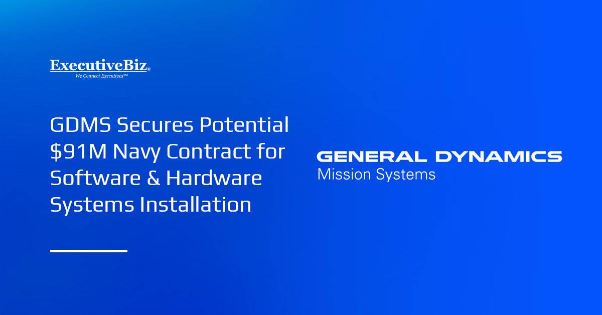 GDMS logo. The company has received a Navy contract for hardware and software system development and installation.