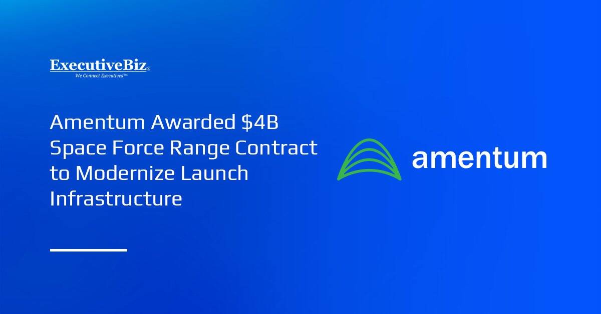 Amentum logo. Amentum secures a potential $4 billion SSC contract to support LTRS modernization.