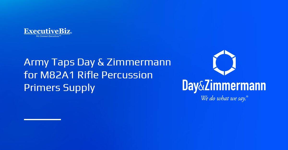 Day & Zimmermann logo. The company has received an Army contract for M82A1 rifle percussion primers.