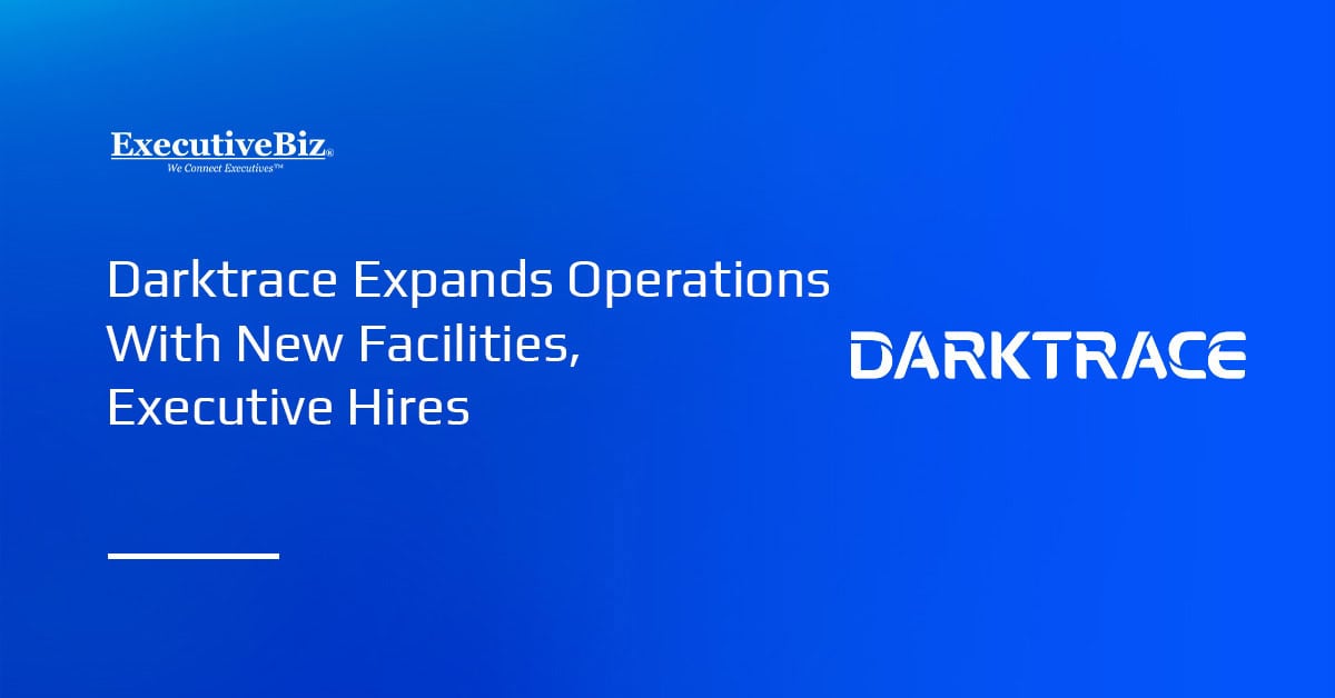 Darktrace logo. Darktrace opened new facilities and appointed Eve Saltman and Marty Overman to key positions.