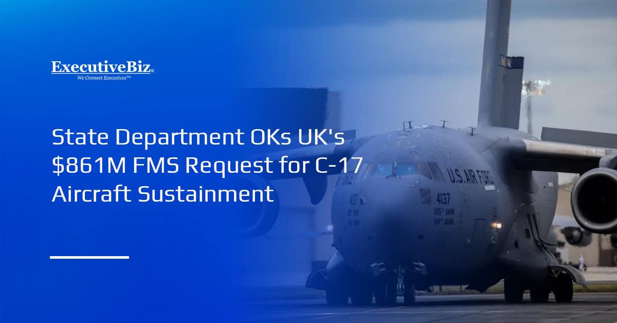 A C-17 Globemaster III aircraft parked in a runway. The State Department cleared the U.K.'s C-17 sustainment support request.
