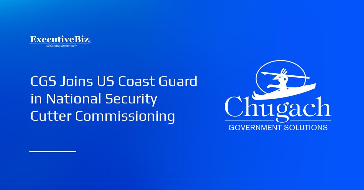 Chugach Government Solutions logo. CGS joins the US Coast Guard in celebrating the commissioning of Storis.