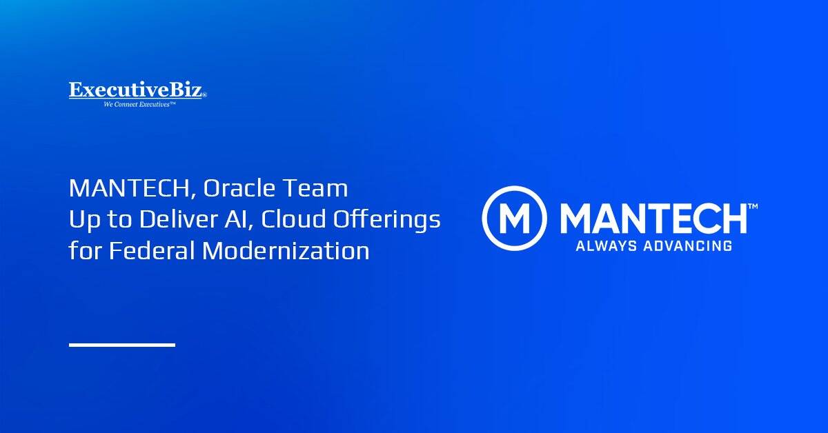 MANTECH logo. MANTECH and Oracle will provide the government with cloud and AI tools.