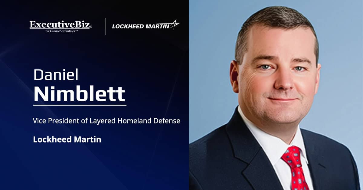 Daniel Nimblett, Lockheed Martin's layered homeland defense VP. Nimblett comments about his company's Golden Dome efforts
