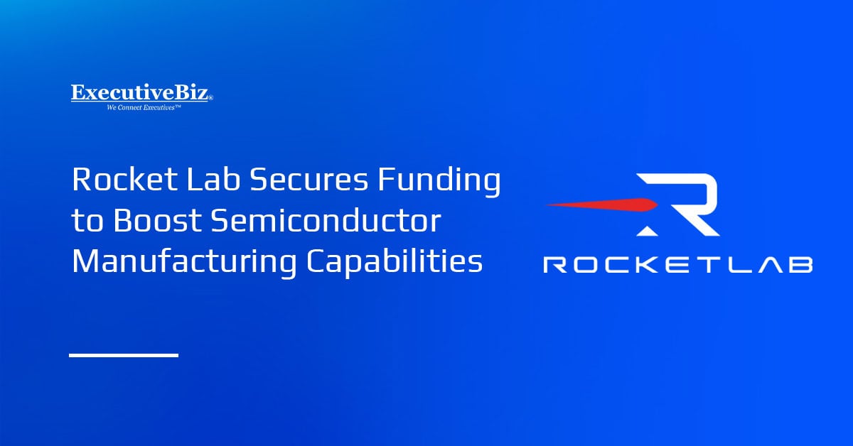 Rocket Lab logo. Rocket Lab secured funding to boost its semiconductor manufacturing capabilities.