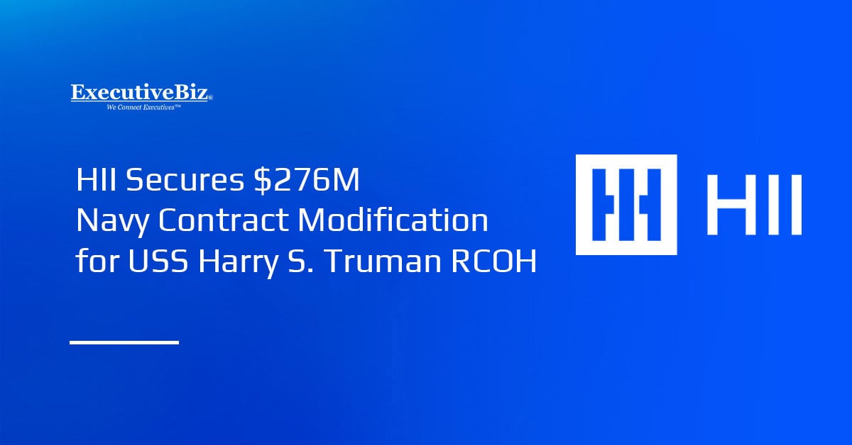 HII logo. The company has received a modification to its contract with the Navy for RCOH work on the USS Harry S. Truman.