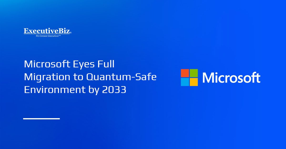 Microsoft logo. Microsoft aims to fully migrate its services and products to a post-quantum cryptography standard.