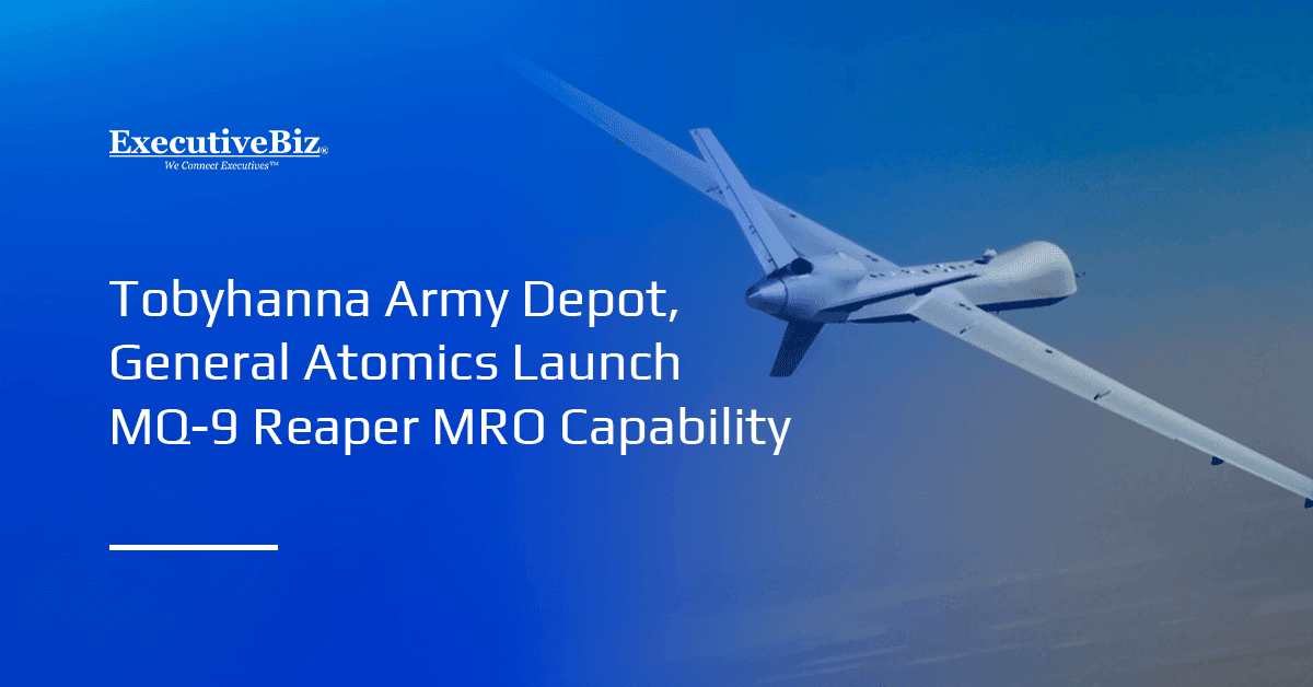A MQ-9 Reaper drone in flight. Tobyhanna Army Depot and General Atomics unveiled an MQ-9 MRO capability.