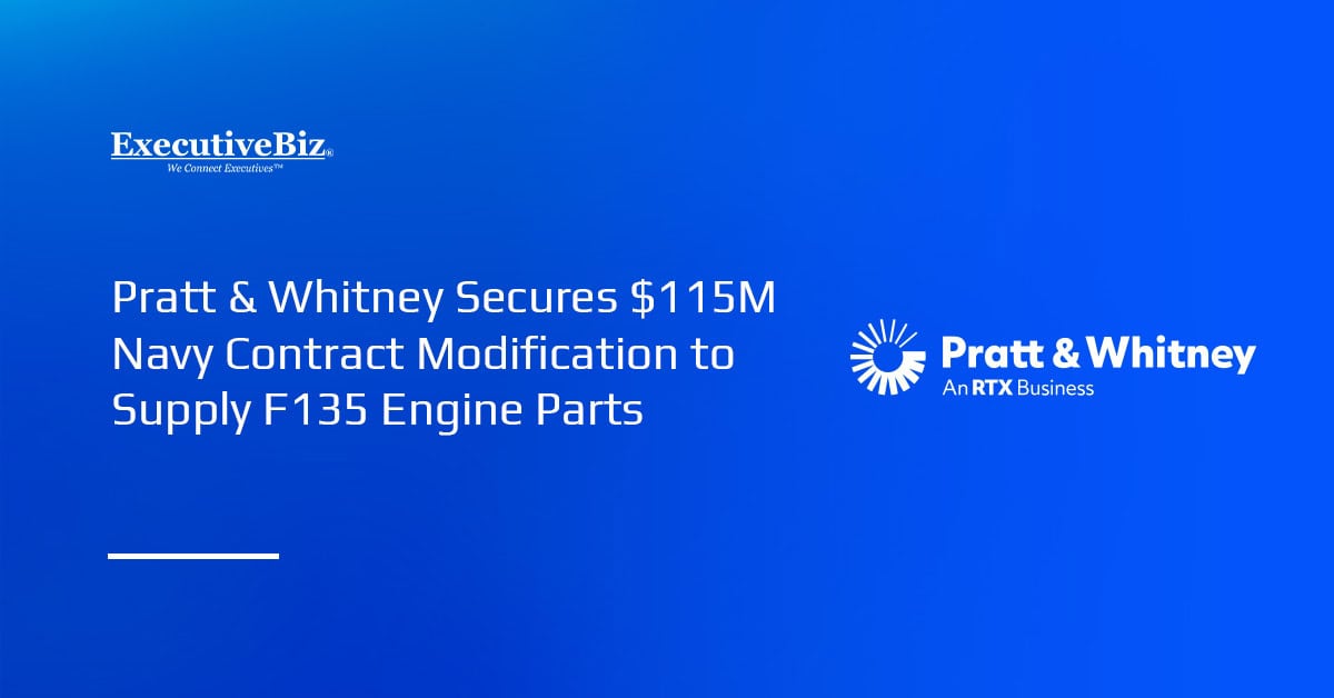 Pratt & Whitney Logo. The Navy has awarded Pratt & Whitney a contract to purchase F135 engine parts.