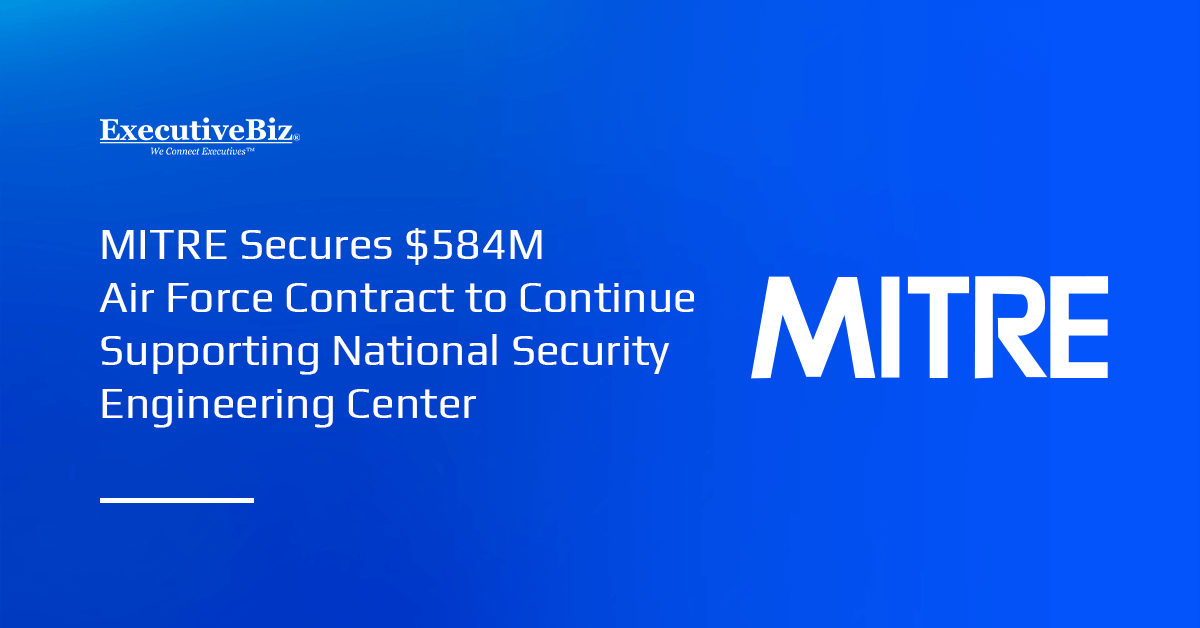MITRE logo. The Air Force has awarded a contract to MITRE to remain as the NSEC's administrator.
