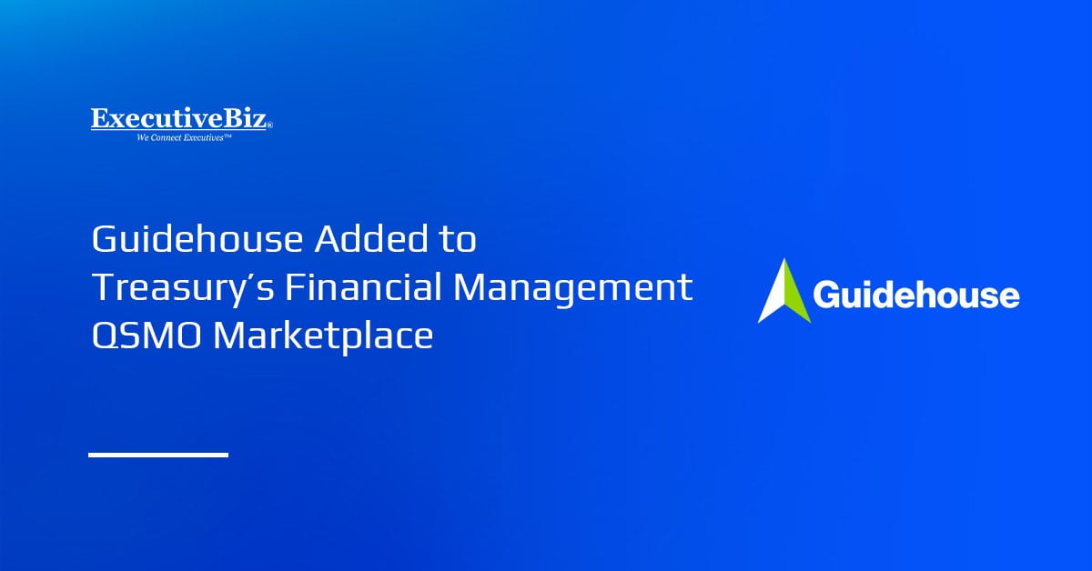 Guidehouse logo. Guidehouse has joined the Treasury Department’s Financial Management QSMO Marketplace.