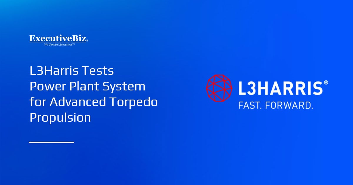 L3Harris logo. L3Harris demonstrated the new power plant system for the Stored Chemical Energy Propulsion System.