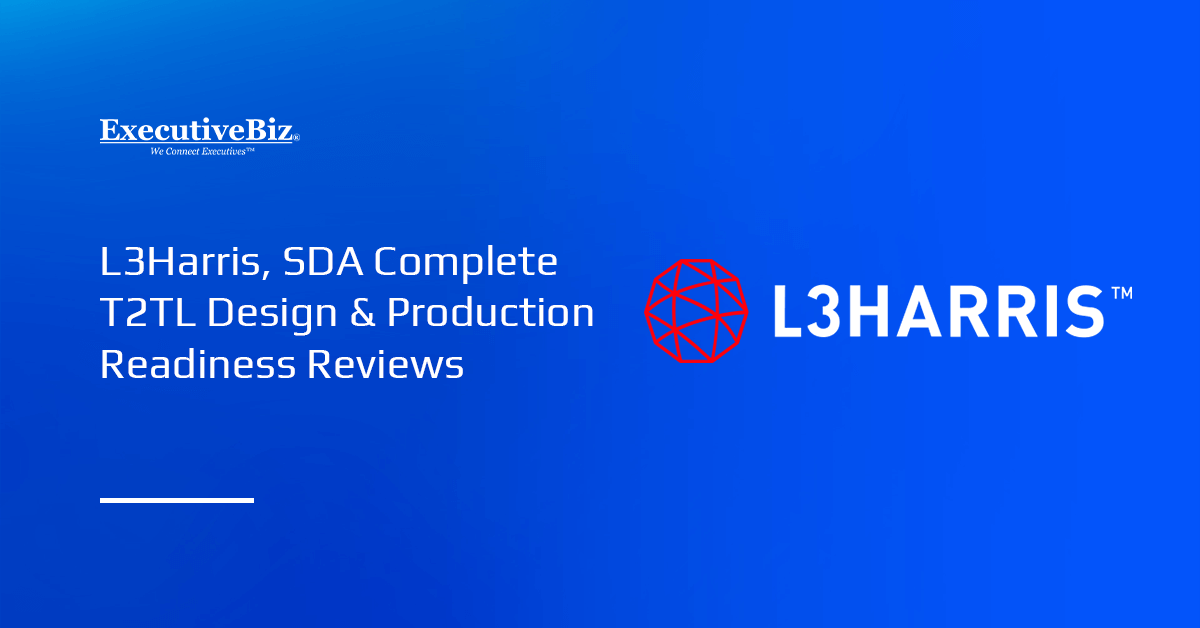 L3Harris logo. L3Harris and the SDA achieved critical design reviews for the T2TL satellites.