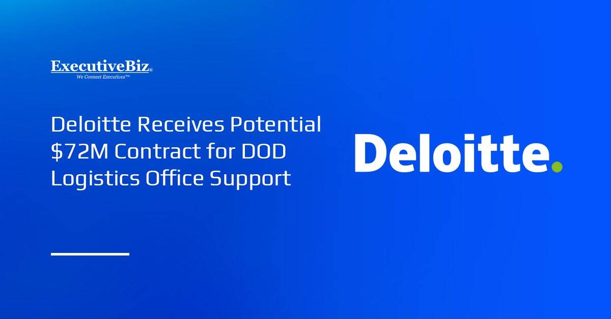 Deloitte logo. Washington Headquarters Services has awarded Deloitte a potential $71.7 million contract.