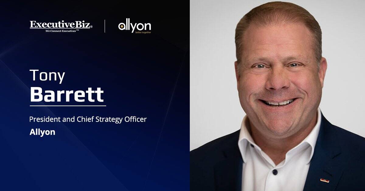 Tony Barrett. Tony Barrett has been named president and CSO of Allyon.