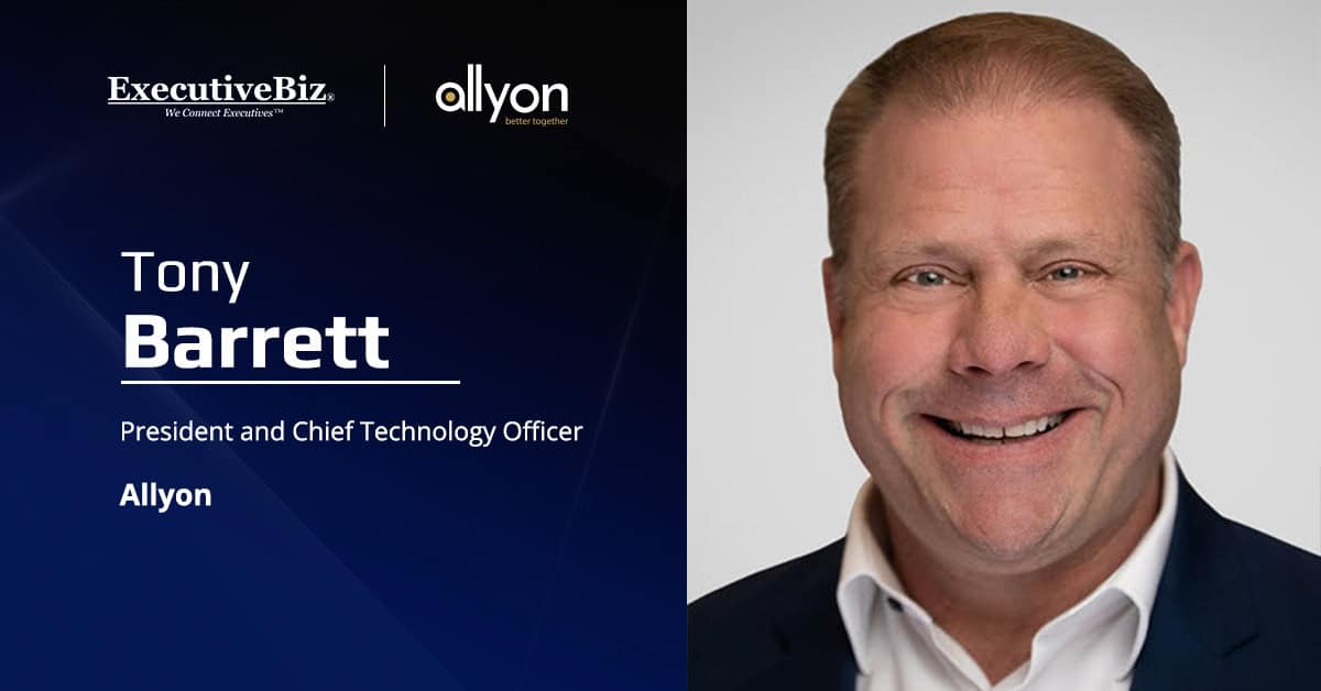 Tony Barrett. Tony Barrett has been named president and CTO of Allyon.