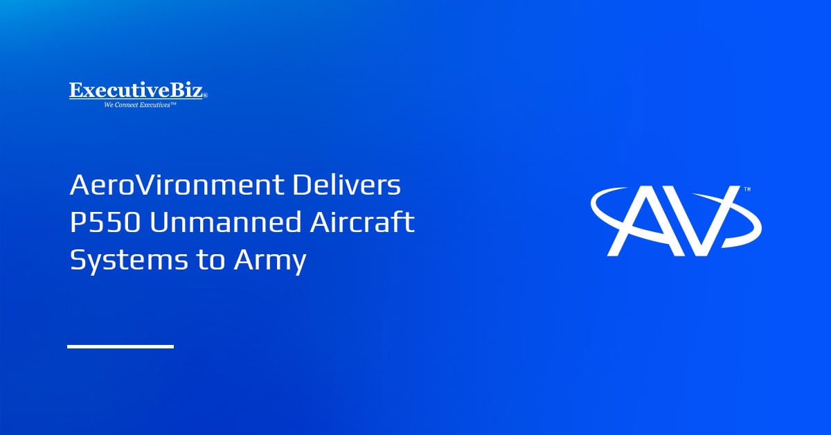AeroVironment logo. The company has delivered its P550 small unmanned aircraft systems to the Army.