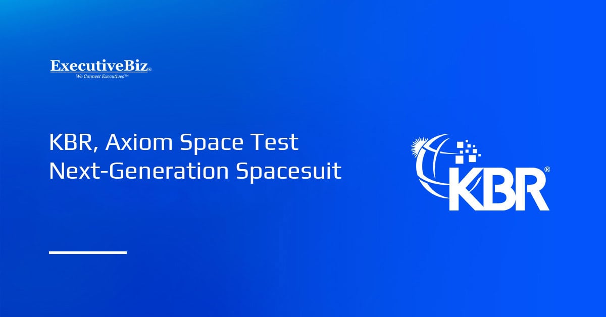 KBR logo. KBR supported the Axiom Extravehicular Mobility Unit evaluation at NASA’s Neutral Buoyancy Laboratory.