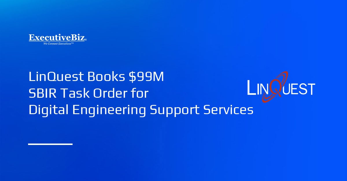 LinQuest logo. The Space Systems Commanded awarded the company a $98.7 million task order for digital engineering support.