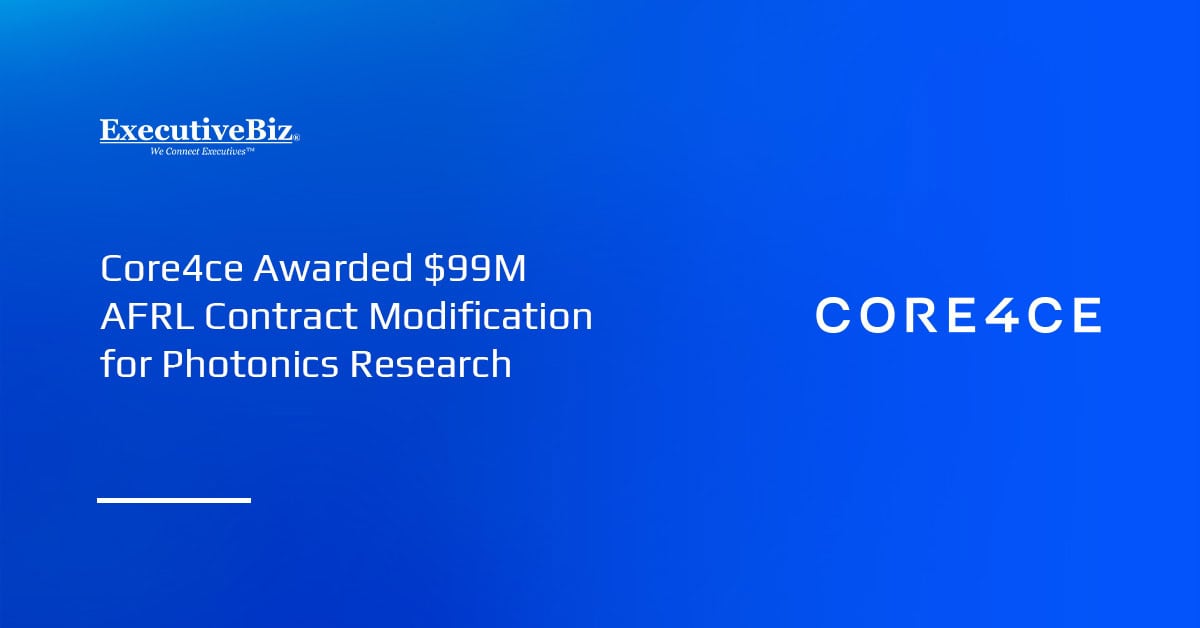 Core4ce logo. The AFRL has awarded Core4ce a contract modification to continue advanced photonics research.