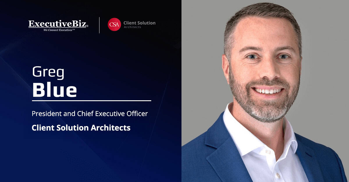 Greg Blue headshot. The CSA chief highlighted the company's compliance with the Cybersecurity Maturity Model Certification.