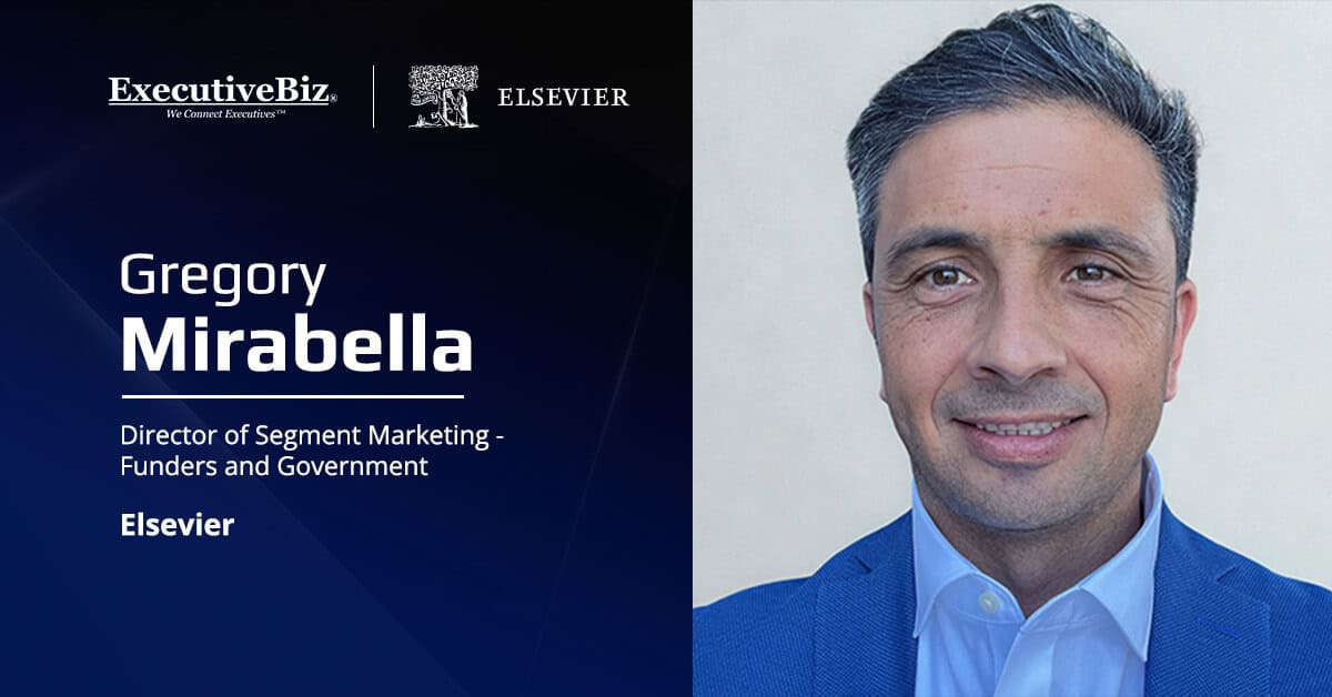 Gregory Mirabella. The Elsevier exec spoke about the company's work with the federal government to analyze information.