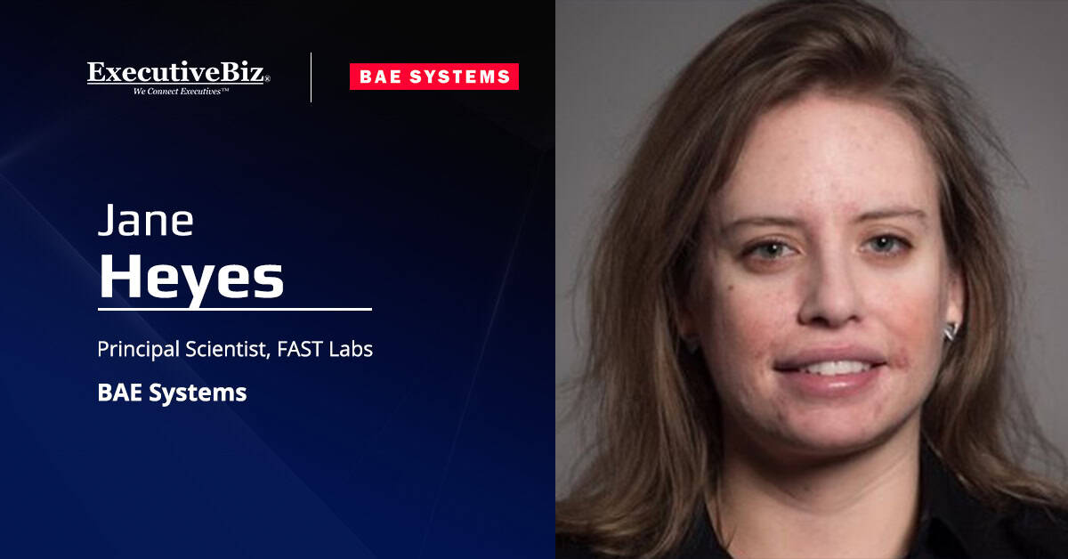 Jane Heyes headshot. BAE Systems' FAST Labs has entered into a cooperative research and development agreement with AFRL.