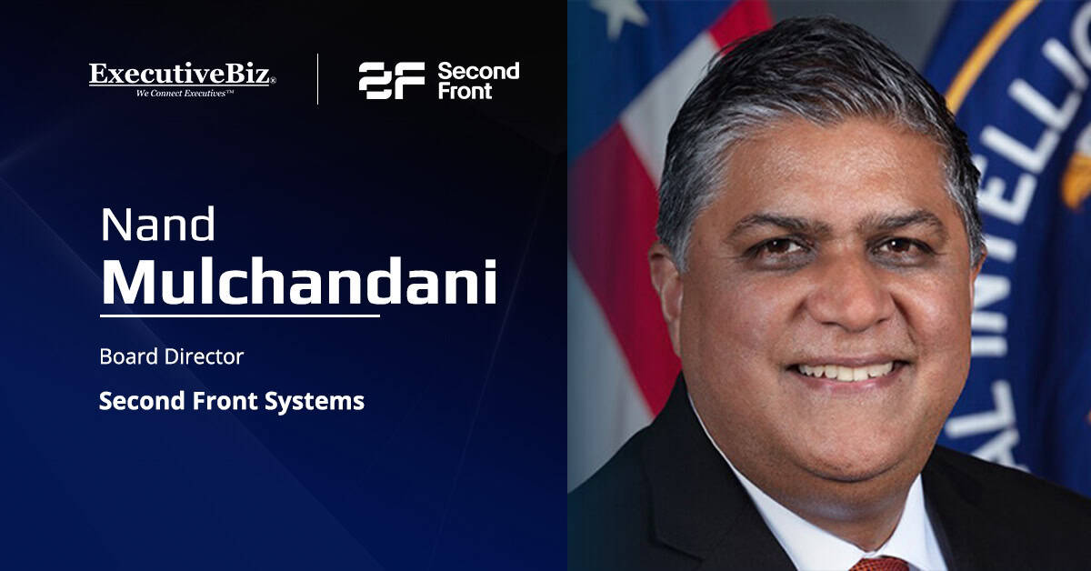 Nand Mulchandani headshot. The former CIA CTO has joined the Second Front Systems board.