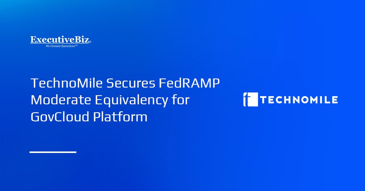TechnoMile logo. TechnoMile achieved FedRAMP Moderate Equivalency for its GovCloud platform.