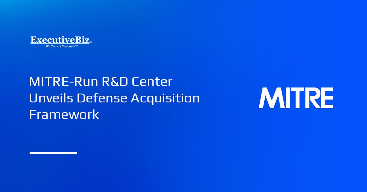 MITRE logo. The MITRE-run National Security Engineering Center unveiled the Transition Maturity Framework.
