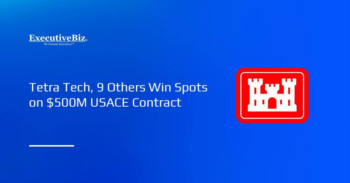 USACE logo. Tetra tech and nine other firms eligible to bid in a $500 million USACE contract