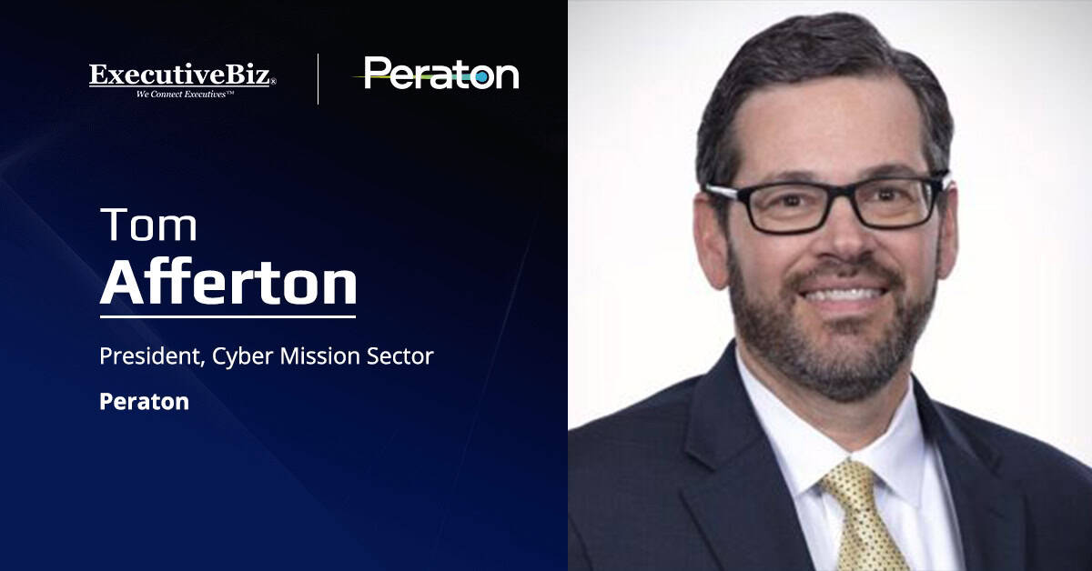 Tom Afferton, an executive from Peraton. Afferton wrote a blog on how to use AI for cyber defense