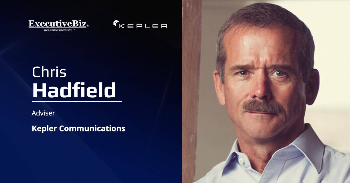 Chris Hadfield Named Adviser at Kepler Communications Kepler Adviser Chris Hadfield. Astronaut Chris Hadfield has been appointed adviser at Kepler Communications.