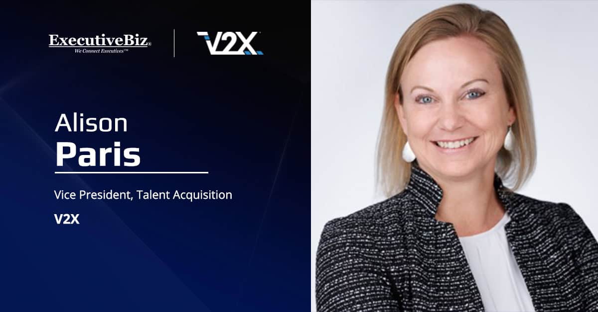 Allison Paris. Paris has joined V2X as talent acquisition vice president.
