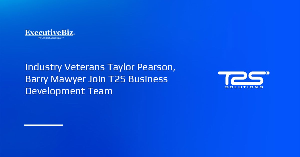 T2S Solutions logo. Taylor Pearson and Barry Mawyer's appointment to business development team