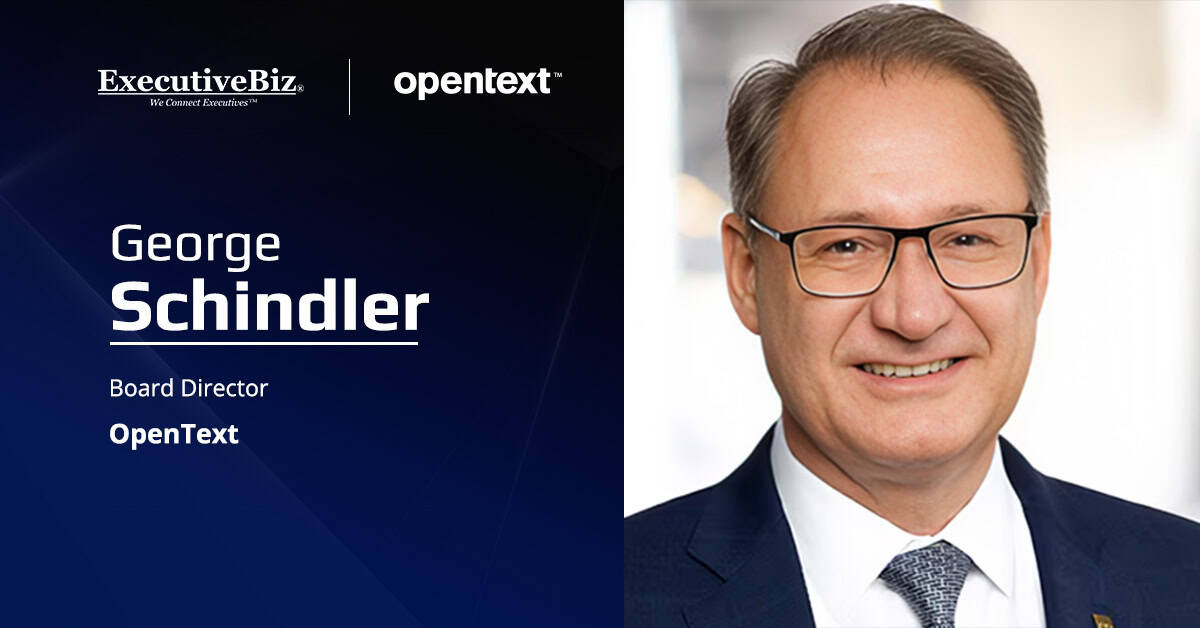 George Schindler, an OpenText board director. Schindler is a former executive at CGI
