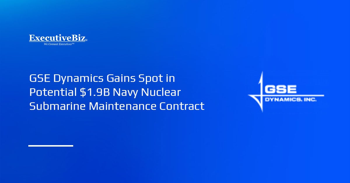 GSE Dynamics logo. GSE Dynamics secured a spot in a potential $1.9 billion Navy nuclear submarine multi-award contract.