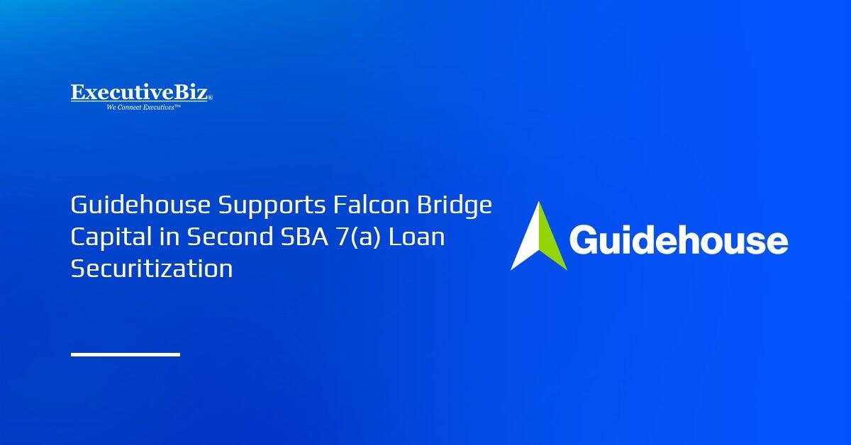 Guidehouse logo. Guidehouse helped Falcon Bridge Capital complete its second multiparty securitization of SBA 7(a) loans.