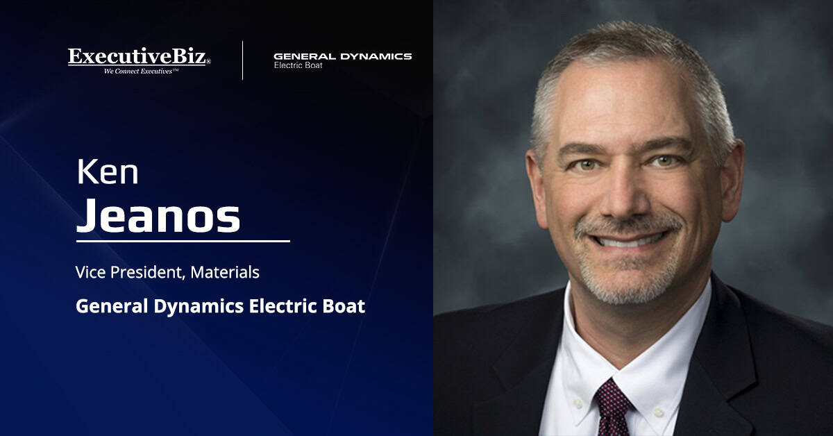 Ken Jeanos headshot. GDEB appointment as VP of materials