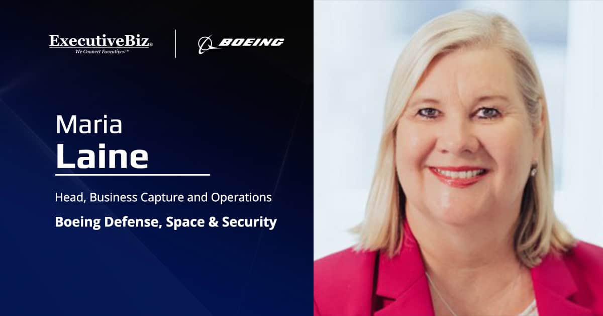 Maria Laine headshot. Laine has been named Boeing Defense, Space & Security's head of business capture and operations.