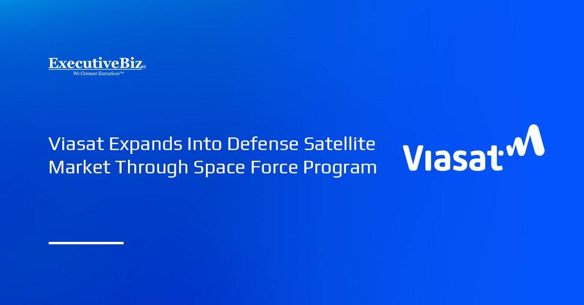 Viasat logo. Viasat has expanded beyond commercial broadband services to develop customized satellites for defense missions.