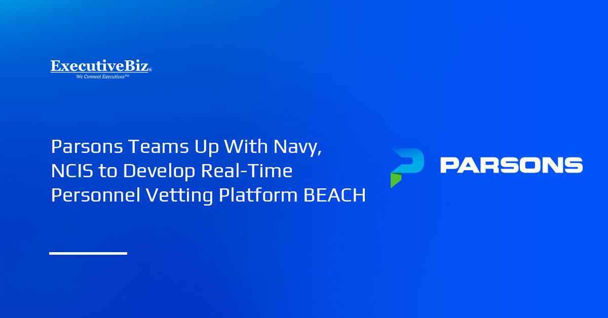 Parsons logo. Parsons collaborated with the Navy on the BEACH system.