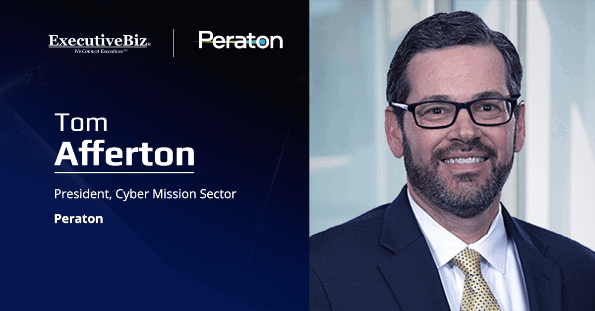 Tom Afferton. The Peraton cyber president sat for an interview that covered AI, secure by design and Golden Dome.